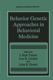 book Behavior Genetic Approaches in Behavioral Medicine