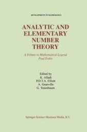 book Analytic and Elementary Number Theory: A Tribute to Mathematical Legend Paul Erdös