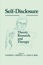 book Self-Disclosure: Theory, Research, and Therapy