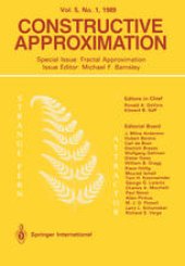 book Constructive Approximation: Special Issue: Fractal Approximation