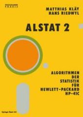 book Alstat 2 Algorithmen der Statistik für Hewlett-Packard HP-41C