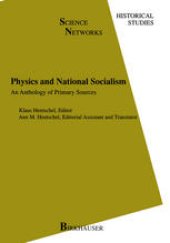 book Physics and National Socialism: An Anthology of Primary Sources