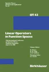 book Linear Operators in Function Spaces: 12th International Conference on Operator Theory Timişoara (Romania) June 6–16, 1988