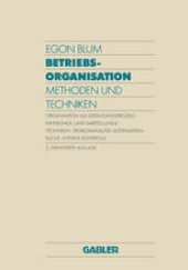 book Betriebsorganisation: Methoden und Techniken