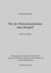 book War der Nationalsozialismus ohne Beispiel?