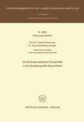 book Die Zentraleuropäische Enzephalitis in der Bundesrepublik Deutschland