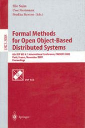 book Formal Methods for Open Object-Based Distributed Systems: 6th IFIP WG 6.1 International Conference, FMOODS 2003, Paris, France, November 19.21, 2003. Proceedings