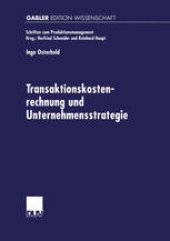 book Transaktionskostenrechnung und Unternehmensstrategie