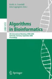 book Algorithms in Bioinformatics: 8th International Workshop, WABI 2008, Karlsruhe, Germany, September 15-19, 2008. Proceedings