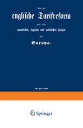 book Über die englische Tarifreform und ihre materiellen, sozialen und politischen Folgen für Europa