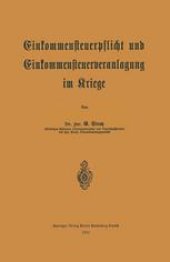 book Einkommensteuerpflicht und Einkommensteuerveranlagung im Kriege