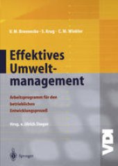 book Effektives Umweltmanagement: Arbeitsprogramm für den betrieblichen Entwicklungsprozeß