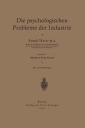 book Die psychologischen Probleme der Industrie