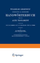 book Wilhelm Gesenius’ Hebräisches und Aramäisches Handwörterbuch Über Das Alte Testament