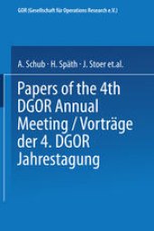 book Vorträge der Jahrestagung 1974 DGOR Papers of the Annual Meeting