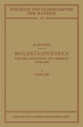 book Molekülspektren und ihre Anwendung auf Chemische Probleme