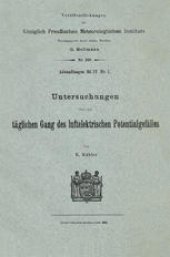 book Untersuchungen über den täglichen Gang des luftelektrischen Potentialgefälles