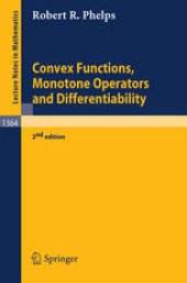 book Convex Functions, Monotone Operators and Differentiability