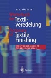 book Wörterbuch der Textilveredelung / Dictionary of Textile Finishing: Deutsch/Englisch, English/German