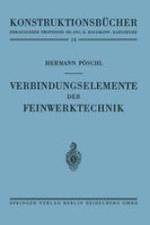 book Verbindungselemente der Feinwerktechnik