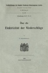 book Über die Elektrizität der Niederschläge