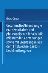 book Gesammelte Abhandlungen: Mathematischen und Philosophischen Inhalts