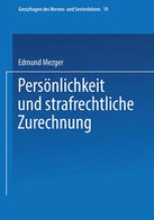 book Persönlichkeit und strafrechtliche Zurechnung