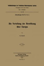 book Die Verteilung der Bewölkung über Europa