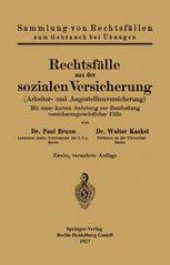 book Rechtsfälle aus der sozialen Versicherung: Arbeiter- und Angestelltenversicherung