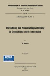 book Darstellung der Niederschlagsverteilung in Deutschland durch Isanomalen