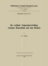 book Die vertikale Temperaturverteilung zwischen Wasserleben und dem Brocken