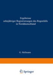 book Ergebnisse zehnjähriger Registrierungen des Regenfalls in Norddeutschland