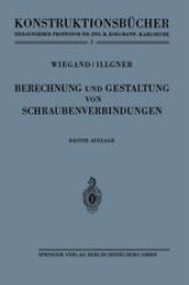 book Berechnung und Gestaltung von Schraubenverbindungen