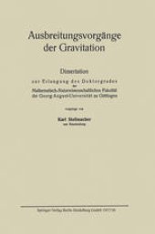 book Ausbreitungsvorgänge der Gravitation