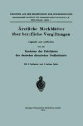 book Ärztliche Merkblätter über berufliche Vergiftungen