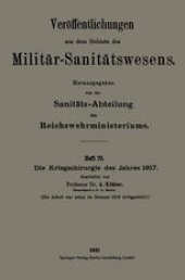 book Die Kriegschirurgie des Jahres 1917