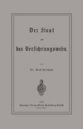 book Der Staat und das Versicherungswesen