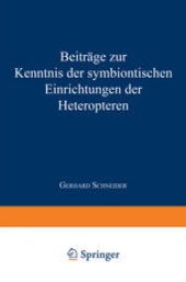 book Beiträge zur Kenntnis der symbiontischen Einrichtungen der Heteropteren