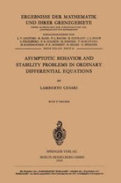 book Asymptotic Behavior and Stability Problems in Ordinary Differential Equations