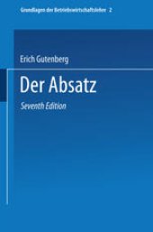 book Grundlagen der Betriebswirtschaftslehre: Der Absatz