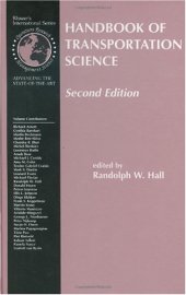 book Handbook of Transportation Science