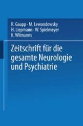 book Zeitschrift für die gesamte Neurologie und Psychiatrie: Originalien