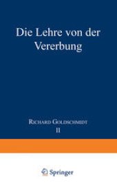 book Die Lehre von der Vererbung