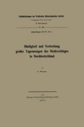 book Häufigkeit und Verbreitung großer Tagesmengen des Niederschlages in Norddeutschland