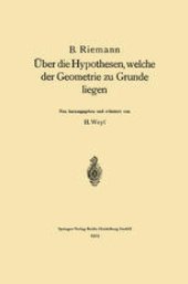 book Über die Hypothesen, welche der Geometrie zu Grunde liegen