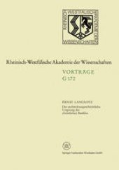 book Der architekturgeschichtliche Ursprung der christlichen Basilika: 162. Sitzung am 25. November 1970 in Düsseldorf