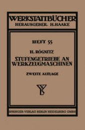 book Stufengetriebe an Werkzeugmaschinen mit kreisender Hauptbewegung