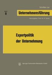 book Exportpolitik der Unternehmung