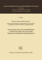 book Untersuchungen über die Auslaufgefährlichkeit von Flözen der steilen Lagerung innerhalb des Rheinisch-Westfälischen Steinkohlenbezirks