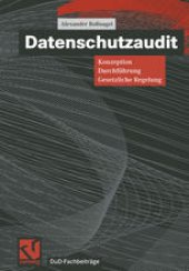 book Datenschutzaudit: Konzeption, Durchführung, gesetzliche Regelung